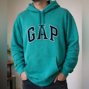 GAP Men's Vibrant Green Hoodie